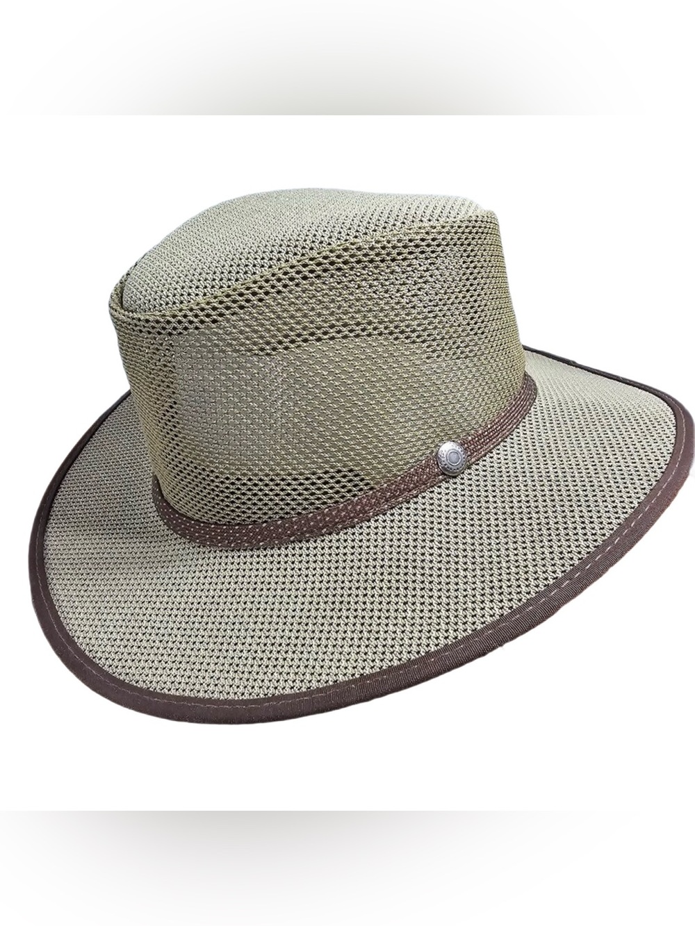 Cabana Breathable Wide Brim Sun Hat Tan Brown NEW Size Small